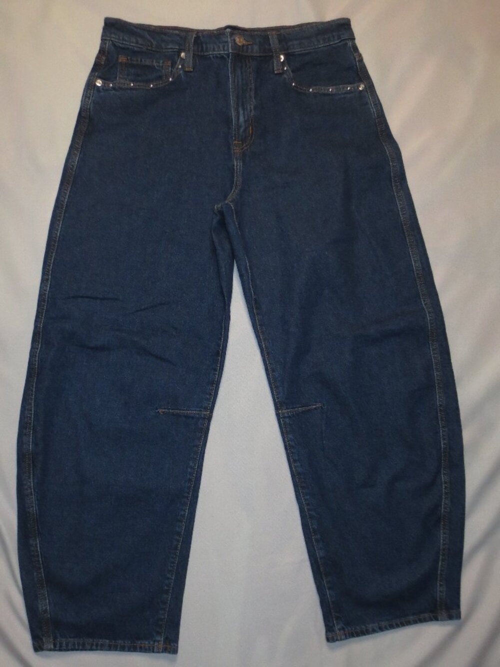GAP womens JEANS blue BARREL high waist DENIM pants SIZE 8